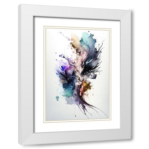 Chromatic Symphony White Modern Wood Framed Art Print with Double Matting by Mauro