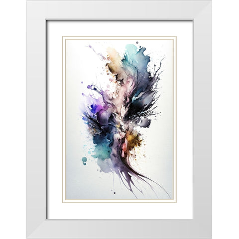 Chromatic Symphony White Modern Wood Framed Art Print with Double Matting by Mauro