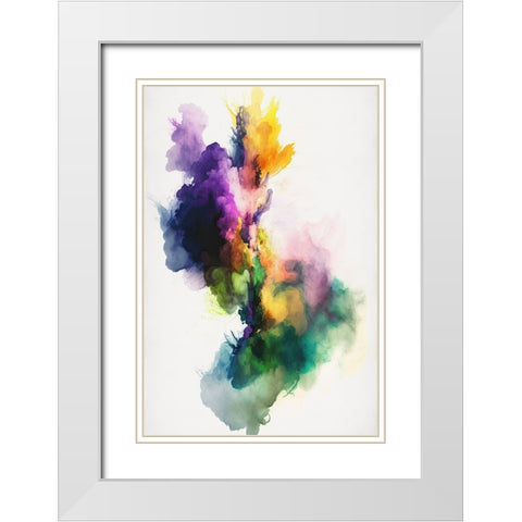 Vibrant Smoke White Modern Wood Framed Art Print with Double Matting by Mauro