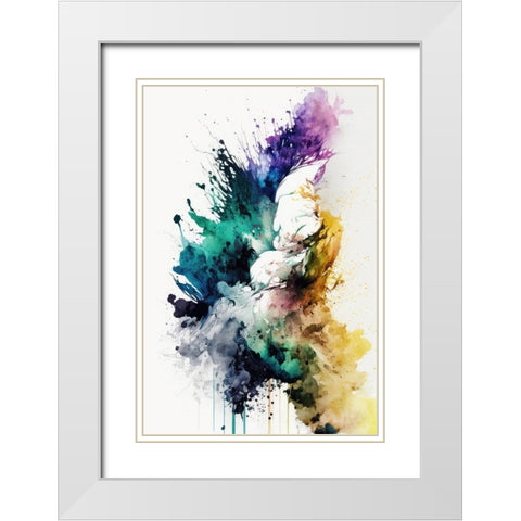 Radiant Mirage White Modern Wood Framed Art Print with Double Matting by Mauro