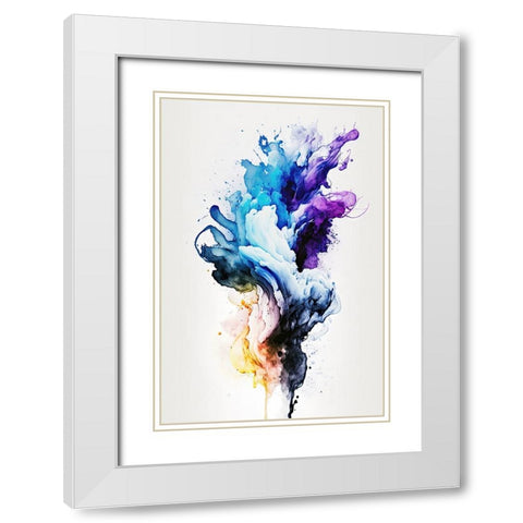 Whispers of Smoke White Modern Wood Framed Art Print with Double Matting by Mauro