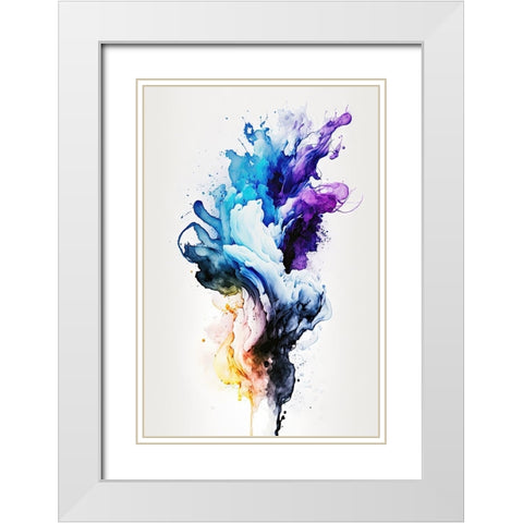 Whispers of Smoke White Modern Wood Framed Art Print with Double Matting by Mauro