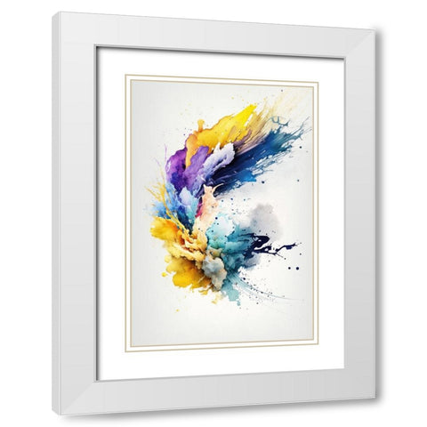 Mystic Fluidity White Modern Wood Framed Art Print with Double Matting by Mauro