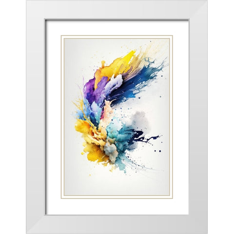 Mystic Fluidity White Modern Wood Framed Art Print with Double Matting by Mauro