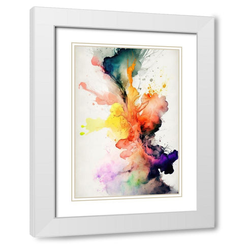 Mesmerizing Abstraction White Modern Wood Framed Art Print with Double Matting by Mauro