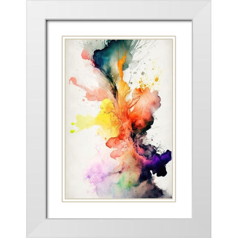 Mesmerizing Abstraction White Modern Wood Framed Art Print with Double Matting by Mauro