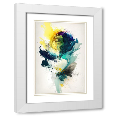 Green Vortex White Modern Wood Framed Art Print with Double Matting by Mauro
