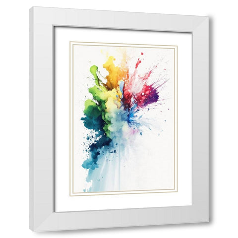 Bullet impact White Modern Wood Framed Art Print with Double Matting by Mauro