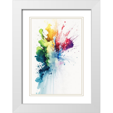 Bullet impact White Modern Wood Framed Art Print with Double Matting by Mauro