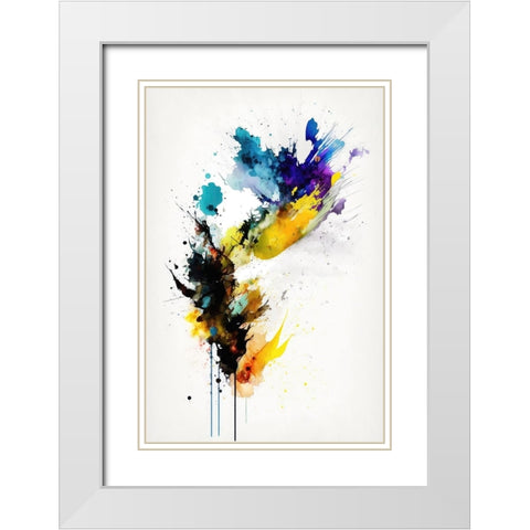 Amorphous Encounter White Modern Wood Framed Art Print with Double Matting by Mauro