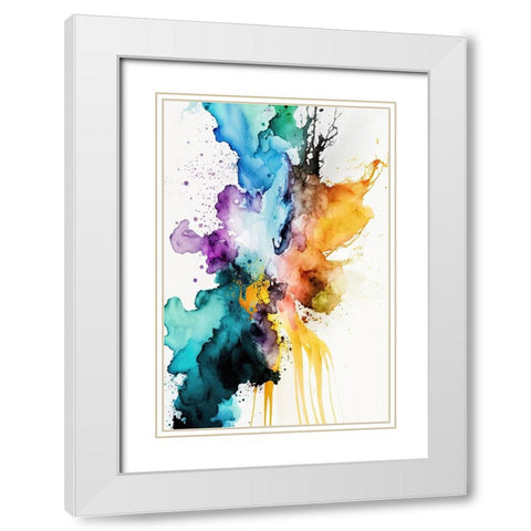 Fluid Mistery White Modern Wood Framed Art Print with Double Matting by Mauro