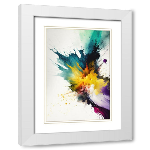 Chromatic Chaos White Modern Wood Framed Art Print with Double Matting by Mauro