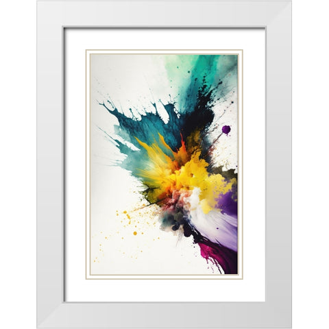 Chromatic Chaos White Modern Wood Framed Art Print with Double Matting by Mauro