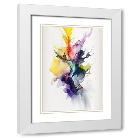 Chromatic Burst White Modern Wood Framed Art Print with Double Matting by Mauro