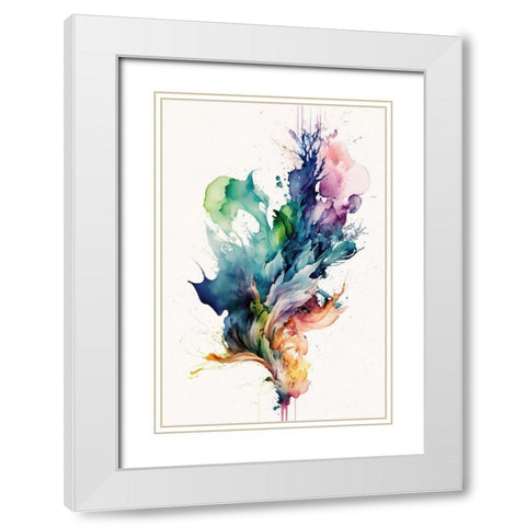 Leafy Whirlwind White Modern Wood Framed Art Print with Double Matting by Mauro