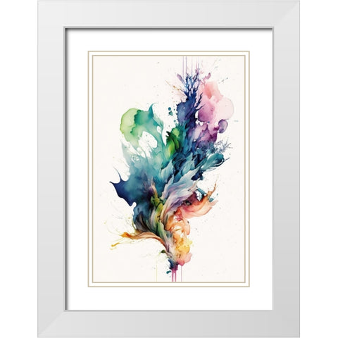 Leafy Whirlwind White Modern Wood Framed Art Print with Double Matting by Mauro