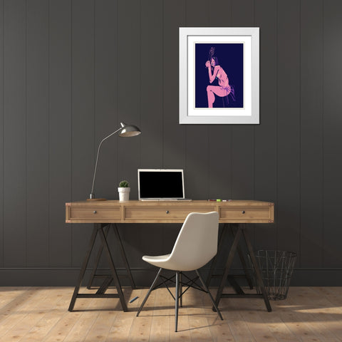 Witchs Stare White Modern Wood Framed Art Print with Double Matting by Gulina, Francesco