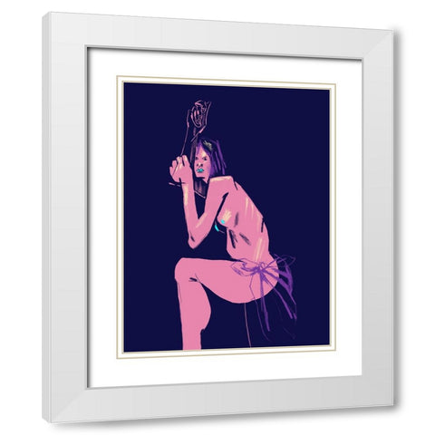 Witchs Stare White Modern Wood Framed Art Print with Double Matting by Gulina, Francesco