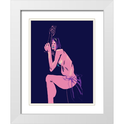 Witchs Stare White Modern Wood Framed Art Print with Double Matting by Gulina, Francesco