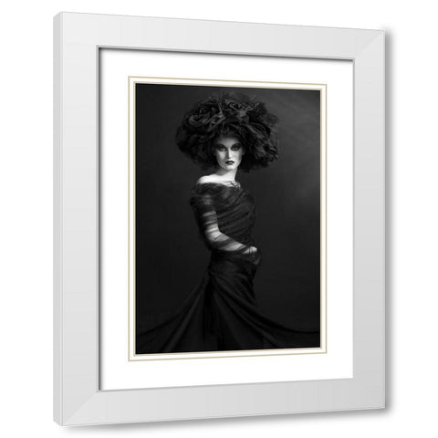 Nigh White Modern Wood Framed Art Print with Double Matting by Smirnov, Sergei