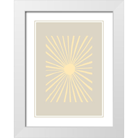 Sun Kissed White Modern Wood Framed Art Print with Double Matting by Pictufy Studio