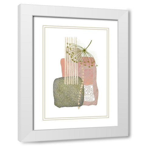 Delicate Pink and Green-3 White Modern Wood Framed Art Print with Double Matting by Moss, Sally Ann