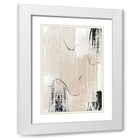 Brush strokes-1 White Modern Wood Framed Art Print with Double Matting by Moss, Sally Ann