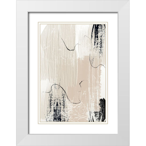 Brush strokes-1 White Modern Wood Framed Art Print with Double Matting by Moss, Sally Ann