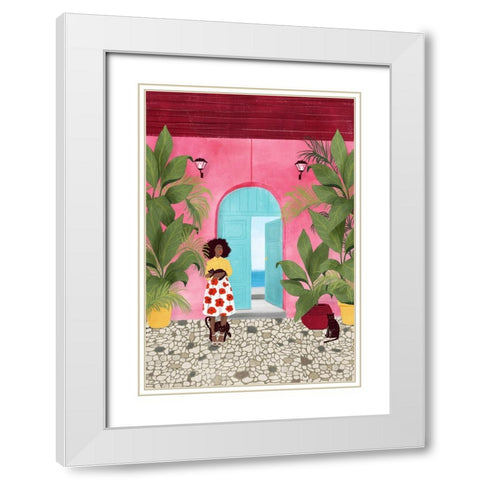 Cartagena life White Modern Wood Framed Art Print with Double Matting by Tomljanovic, Maja