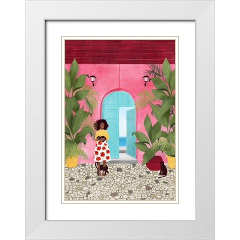 Cartagena life White Modern Wood Framed Art Print with Double Matting by Tomljanovic, Maja
