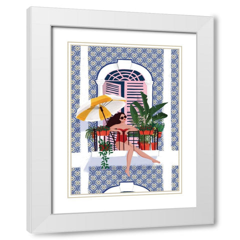 Catching the Sun White Modern Wood Framed Art Print with Double Matting by Tomljanovic, Maja