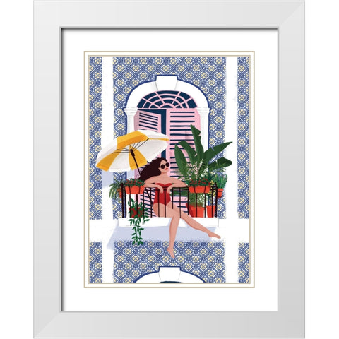 Catching the Sun White Modern Wood Framed Art Print with Double Matting by Tomljanovic, Maja