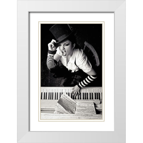 Alice White Modern Wood Framed Art Print with Double Matting by Platonova, Helena