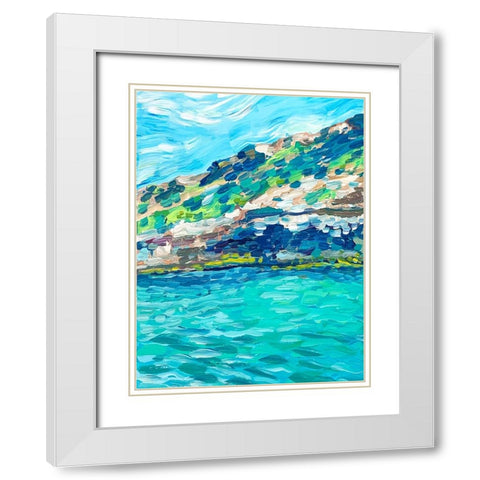 Palma White Modern Wood Framed Art Print with Double Matting by Key and Sea