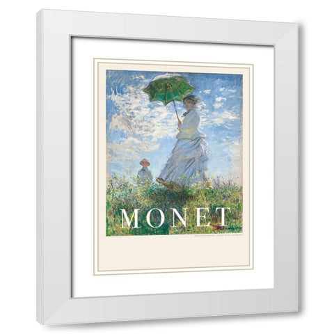 Woman With Parasol White Modern Wood Framed Art Print with Double Matting by Pictufy