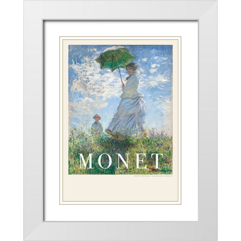Woman With Parasol White Modern Wood Framed Art Print with Double Matting by Pictufy