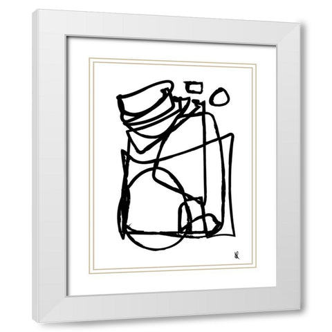 Cycling White Modern Wood Framed Art Print with Double Matting by Hobday, Dan