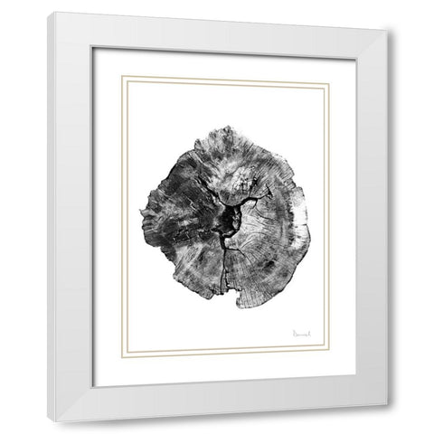 Oak Log White Modern Wood Framed Art Print with Double Matting by Hobday, Dan