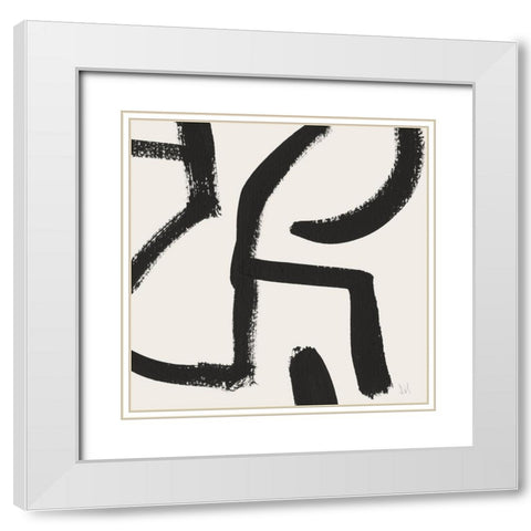 Curvy Lines No2 White Modern Wood Framed Art Print with Double Matting by Hobday, Dan