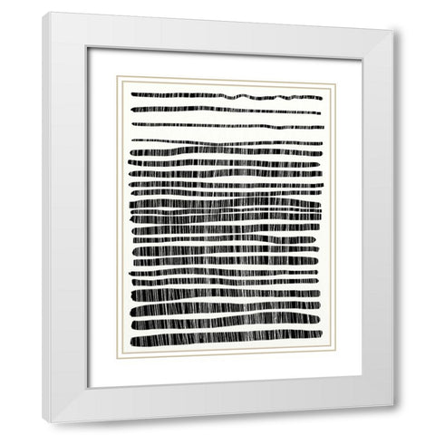 Lines White Modern Wood Framed Art Print with Double Matting by Hobday, Dan