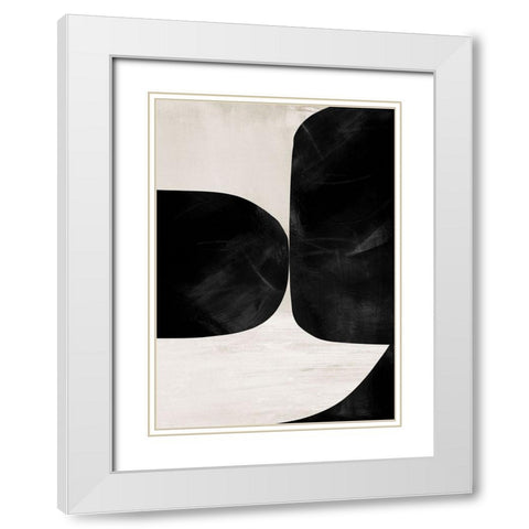 Night No2 White Modern Wood Framed Art Print with Double Matting by Hobday, Dan