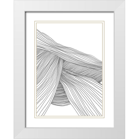Waves White Modern Wood Framed Art Print with Double Matting by Hobday, Dan
