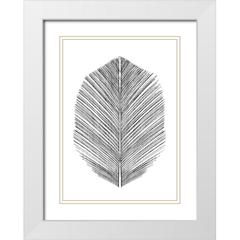 Feather White Modern Wood Framed Art Print with Double Matting by Hobday, Dan