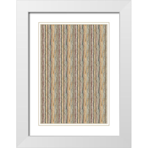 Pattern No 126 White Modern Wood Framed Art Print with Double Matting by Treechild