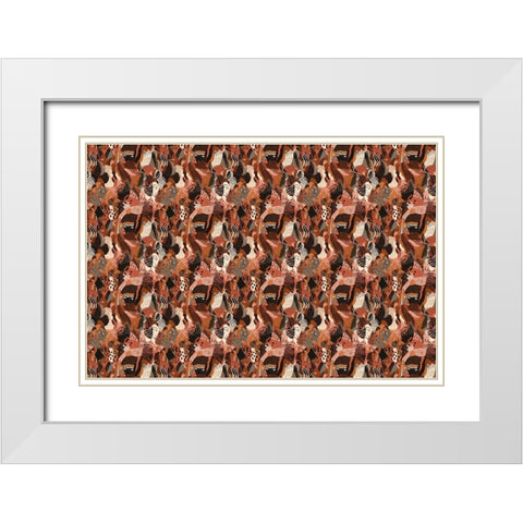 Pattern No 125 White Modern Wood Framed Art Print with Double Matting by Treechild