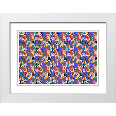 Ppattern No 139 White Modern Wood Framed Art Print with Double Matting by Treechild