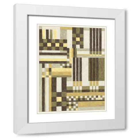 Abstract composition 24 White Modern Wood Framed Art Print with Double Matting by NKTN