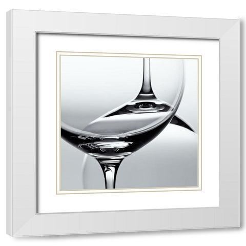 Glass White Modern Wood Framed Art Print with Double Matting by Hejha