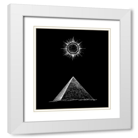 Kemit Pyramid White Modern Wood Framed Art Print with Double Matting by Abdel Aal, Hussein