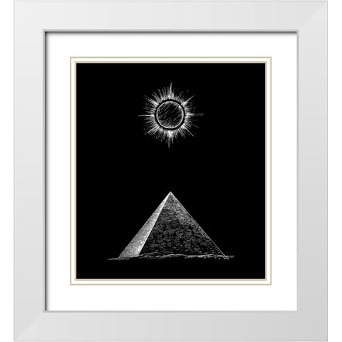 Kemit Pyramid White Modern Wood Framed Art Print with Double Matting by Abdel Aal, Hussein